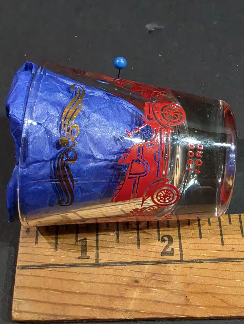 MCM Vintage Antique Cars Graphic Shot Glass